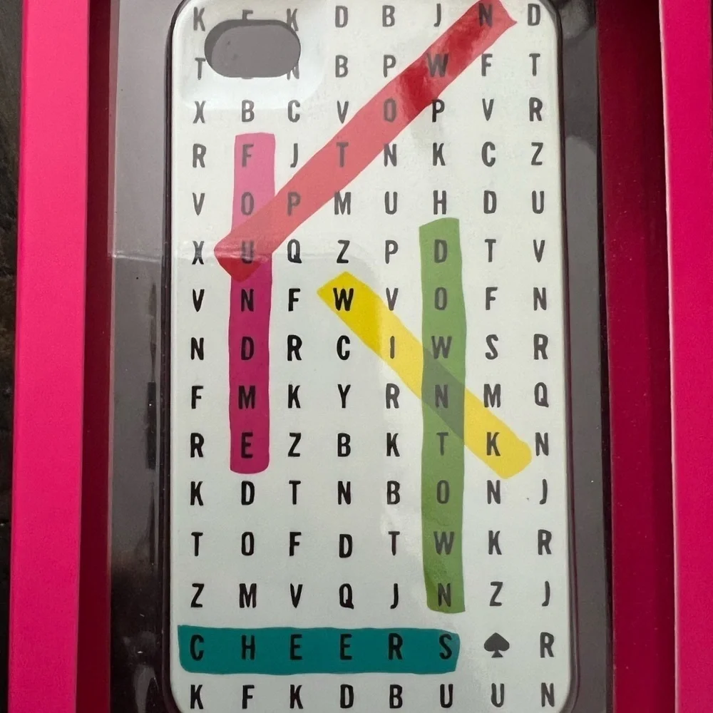 NWT Kate Spade Word Search IPhone Case